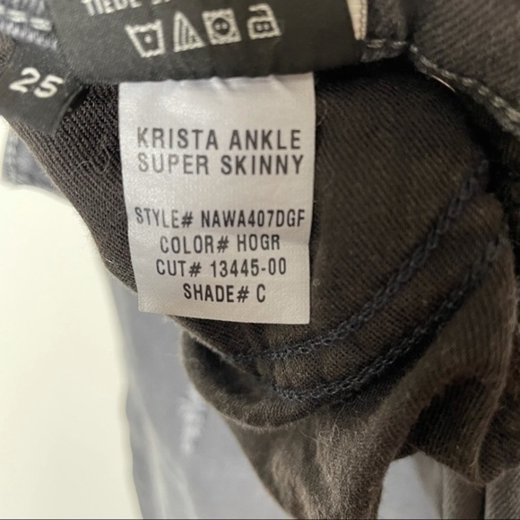 Hudson Krista Ankle Super Skinny Jeans Gray Distressed Step Hem Women’s 25 - Picture 7 of 7